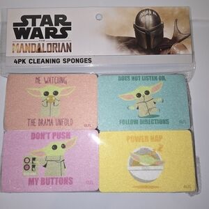 Star Wars The Mandalorian Baby Yoda 4-Pack Cleaning Sponges - 2 Set